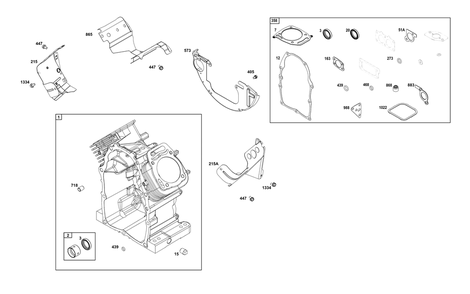 Cylinder Group Diagram and Parts List for 38E347-0112-G1 200000 - 399999 Briggs and Stratton Engine